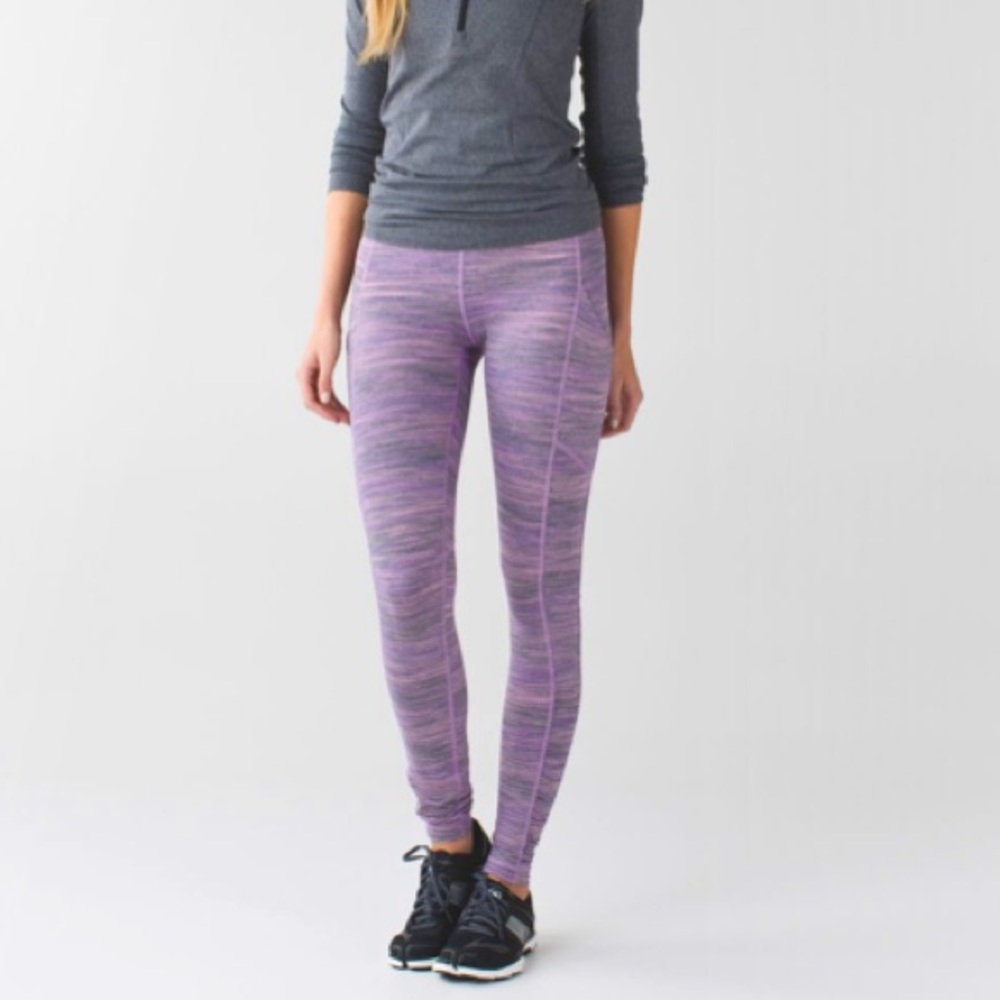 Lululemon Speed Tight IV Space Dye Camo Tender Violet Black Grape Size 10